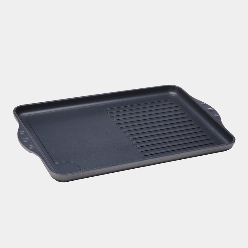 HD Nonstick 17" x 11" Double-Burner Grill/Griddle Combo