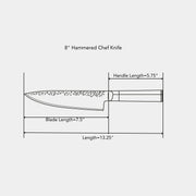 8" Hammered Chef Knife - Swiss Diamond