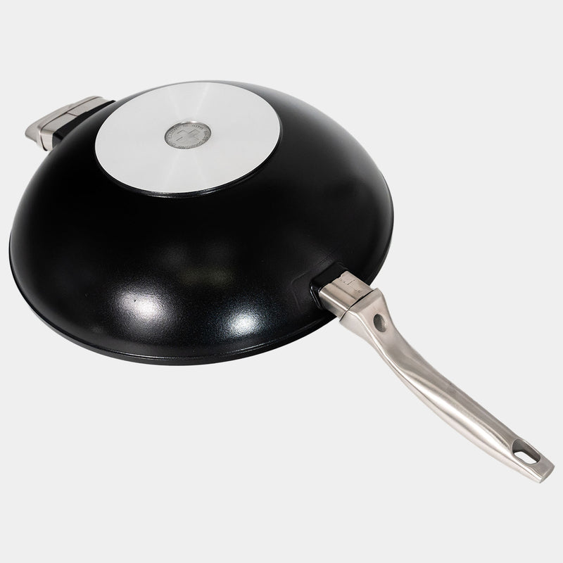 CHD Nonstick 12.5" Wok with Glass Lid Bottom view