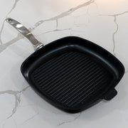 CHD Nonstick 11" x 11" Square Grill Pan on marble white kitchen counter