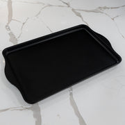 CHD Nonstick 17" x 11" Double-Burner Griddle on white marble kitchen counter