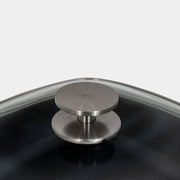 CHD Nonstick 11" x 11" Square Saute Pan close up of knob