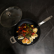 CXD PFAS Free Nonstick  Wok with Lid and Rack - 12.5" (32 cm), 5.3 QT (5 L) - Swiss Diamond