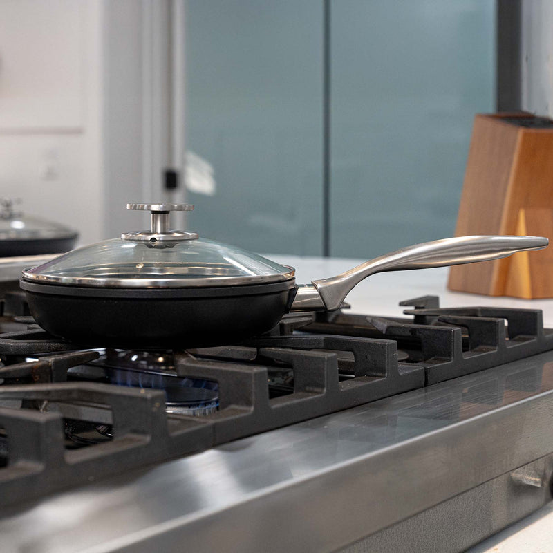 CXD PFAS Free Nonstick Fry Pan with Glass Lid - Swiss Diamond