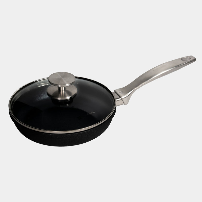 CXD PFAS Free Nonstick Fry Pan with Glass Lid - Swiss Diamond