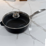 CXD PFAS Free Nonstick Saute Pan with Glass Lid - Swiss Diamond