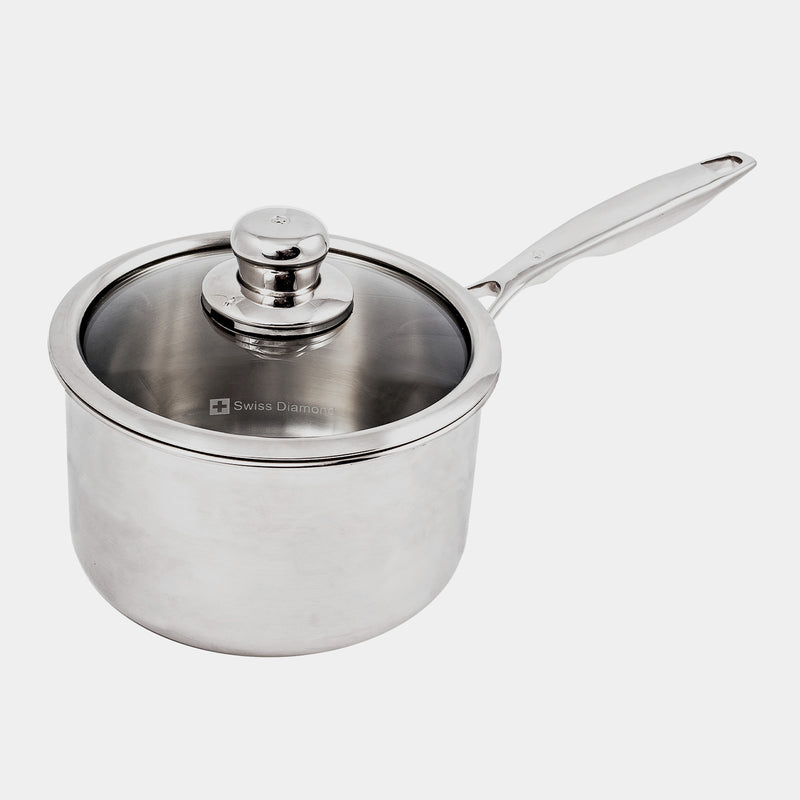 Premium Clad 2.6 qt Saucepan with Glass Lid