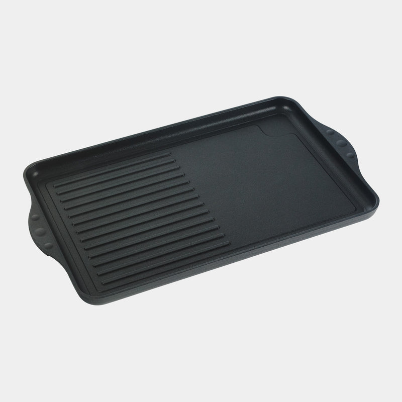 XD Nonstick 17" x 11" Double-Burner Grill/Griddle Combo